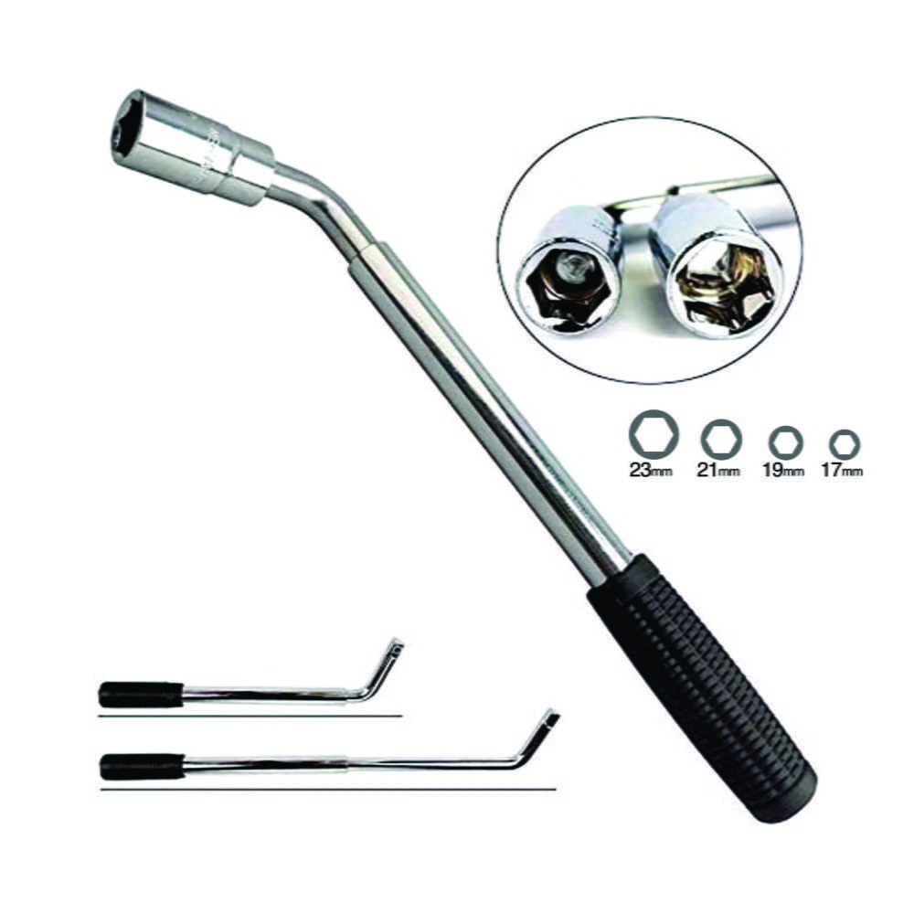 Llave Cruz En L Tubos Intercambiables 17x19mm 21x23mm