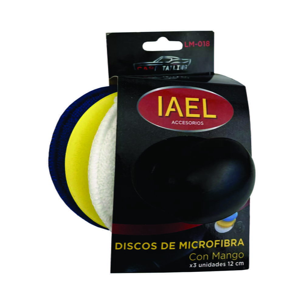 Pad Disco Aplicador Microfibra X 3 Con Soporte Aplicador