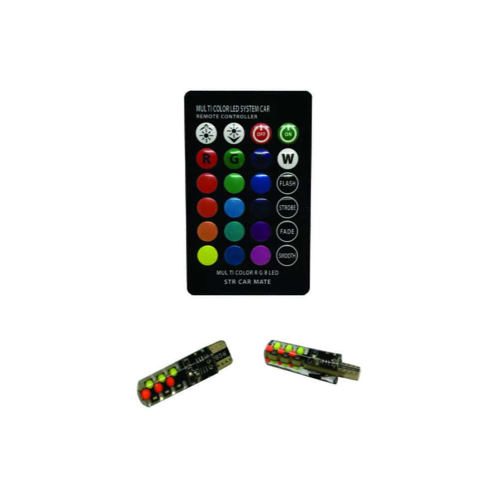 Kit Led Posicion T10 Rgb Colores Control Auto 12v