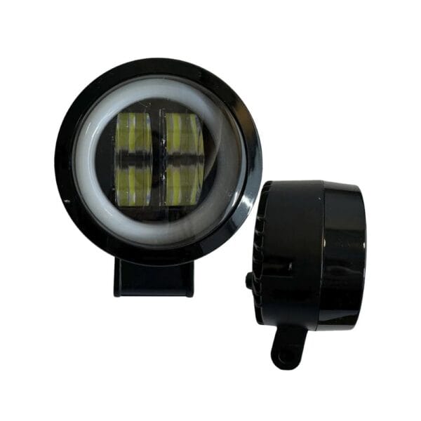 Faro Led Redondo Mini, 20w 2 Leds + Ojo De Angel, 8cm Diametro cada unidad