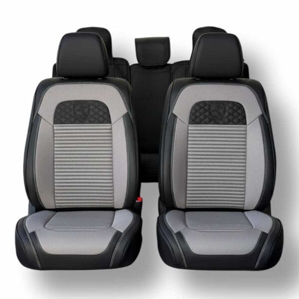 Funda para asientos Vulpin Emblema Eco Cuero Pemium Gris