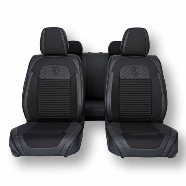 Funda para asientos Vulpin Emblema Eco Cuero Pemium Negro