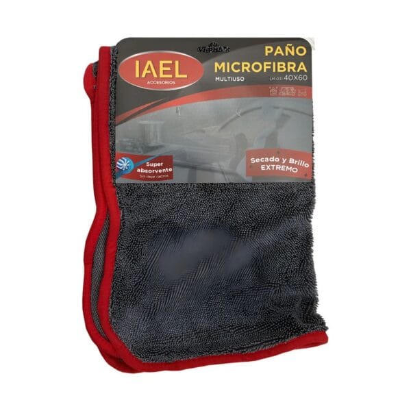 Paño de Limpieza Iael Microfibra Multiuso 40x60 Cm Doble Cara Gris