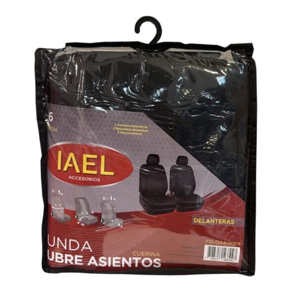 Funda Cubre Asiento Cuerina 2 Butacas Delanteras Negro