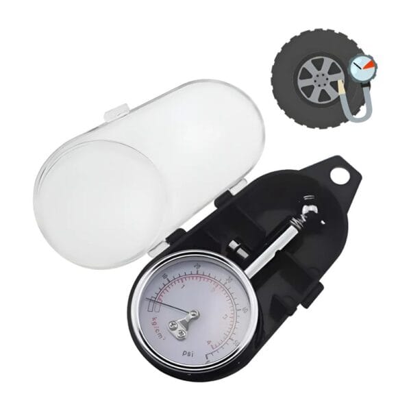 Calibre Presion De Neumatico Metalico Con Estuche