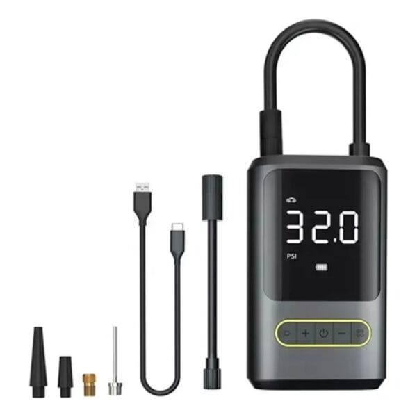 Compresor Portatil Inflador Recargable Auto Camioneta Bici Negro