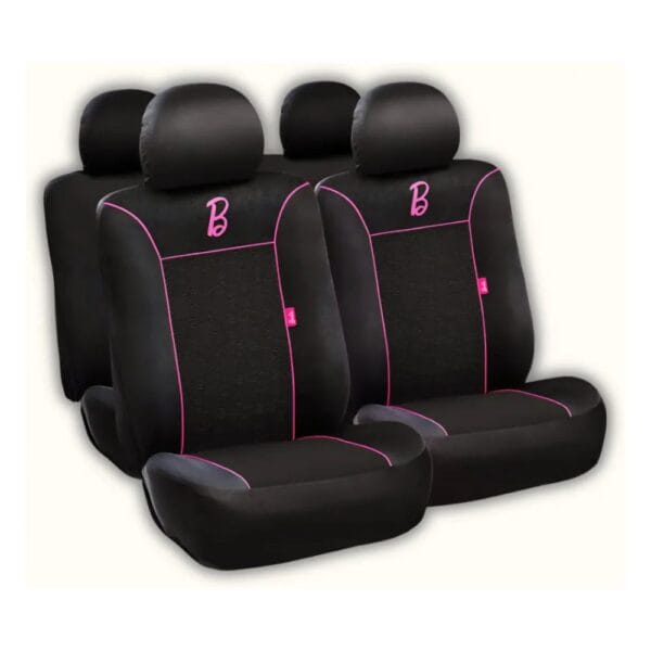 Funda Asiento Tela Acolchada Barbie Original Negra Universal Negro