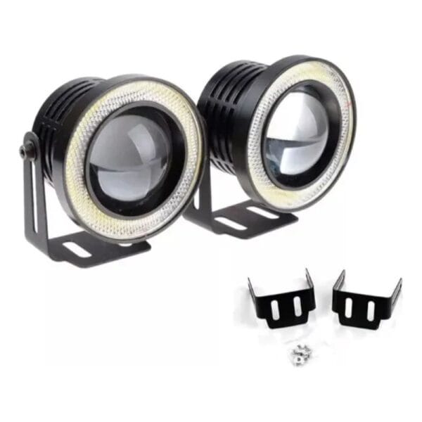 Faros Led Auxiliar Con Lupa Busca Huella Led Ojo De Angel Juego x 2