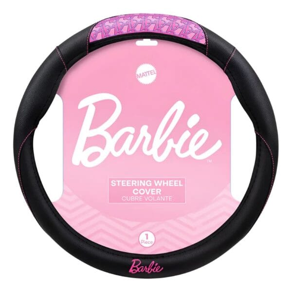 Cubre Volante Barbie Negro Con Rosa Auto Camioneta 38cm