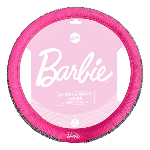 Cubre Volante Barbie Negro Rosa Brillos Auto Camioneta 38cm