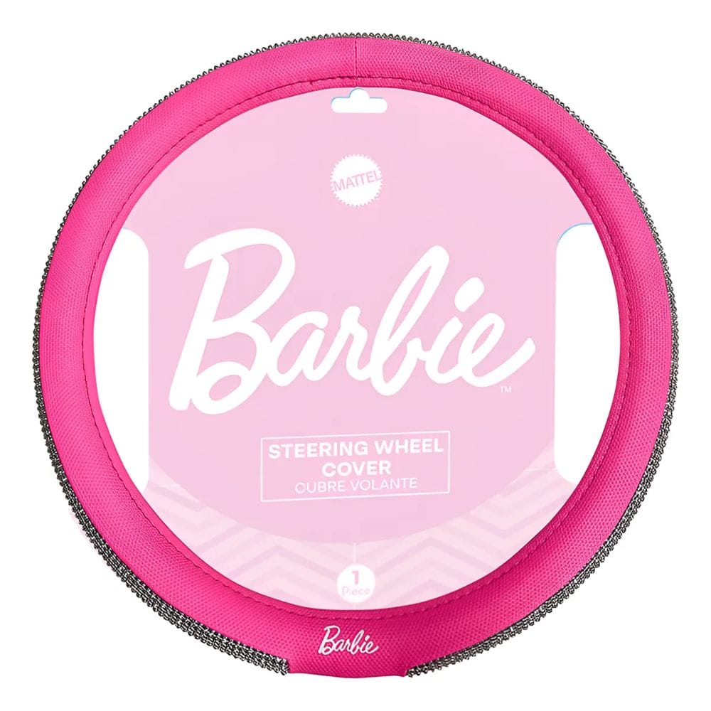 Cubre Volante Barbie Negro Rosa Brillos Auto Camioneta 38cm