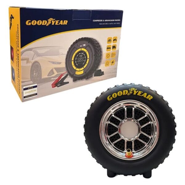 Compresor Rueda + Arrancador Bateria Inalambrico Portatil Goodyear