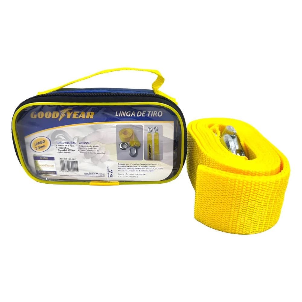 Linga De Remolque Goodyear 3.5 Mts X 5 Cm 3000kg Con Estuche Amarillo