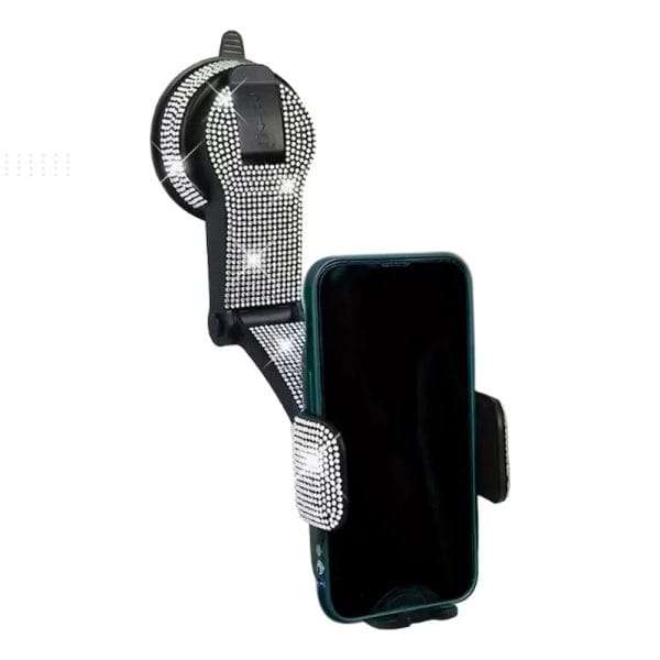 Soporte Porta Celular Regulable Sopapa Con Strass Brillo Plateado