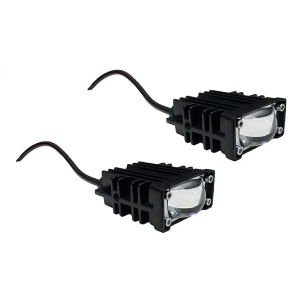Faros Led Auxiliares Rectangulares Con Lupa 15w Bla/amb/roj